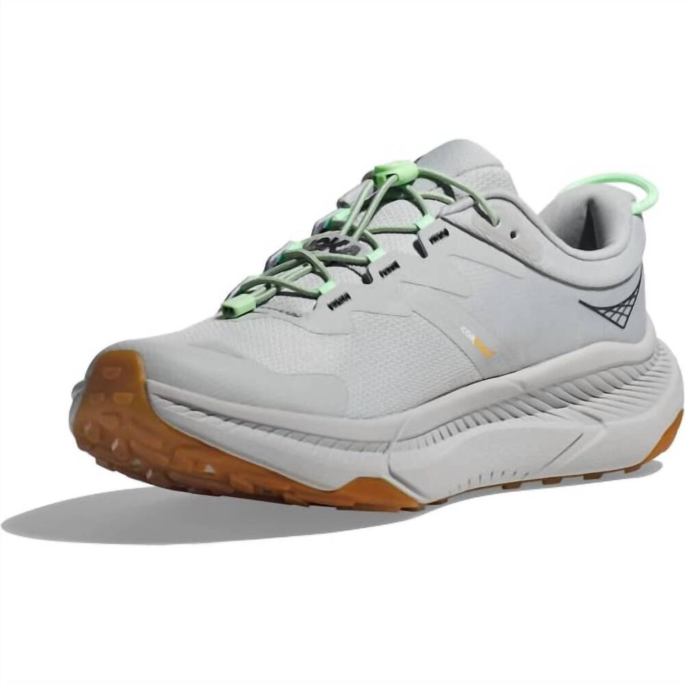 NEW HOKA women's transport everyday running shoes in harbor mist / lime glow
